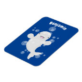 Magnet Flexible Cute beluga whale bubbles cartoon illustration (Côté Gauche)