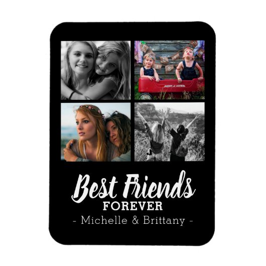 Magnet Flexible Cute Best Friends Forever Photo Collage Frigo (Vertical)