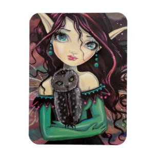 Magnet Flexible Cute Big Eye Gothic Fairy and Owl
