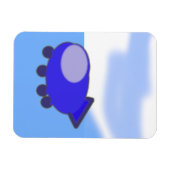 Magnet Flexible Cute Bleu Clouds de vaisseau spatial Aimant photo  (Horizontal)