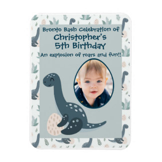Magnet Flexible Cute Blue Green Dinosaur Photo personnalisée et no