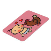 Magnet Flexible Cute Brown Peck de poulet sur la joue pour bébé (Côté Gauche)