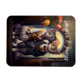 Magnet Flexible Cute Cat Couple Mariage - Personnalisable (Horizontal)