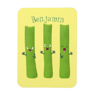 Magnet Flexible Cute céleri bâtons trio caricature légumes