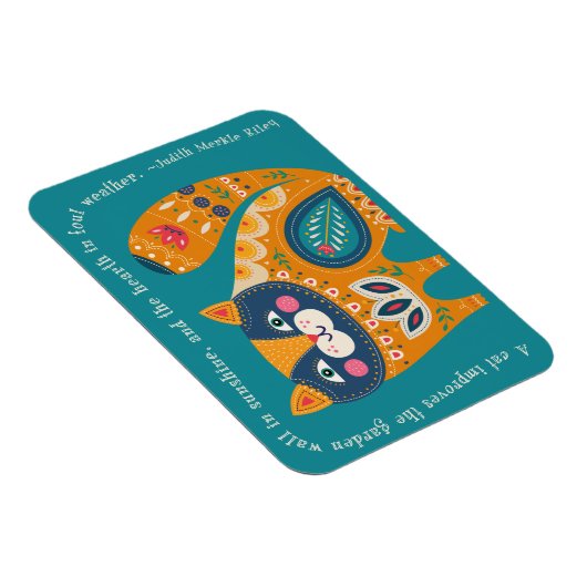 Magnet Flexible Cute chat Boho avec devis (Côté Droit)