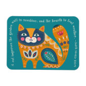 Magnet Flexible Cute chat Boho avec devis (Horizontal)