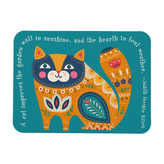 Magnet Flexible Cute chat Boho avec devis (Horizontal)