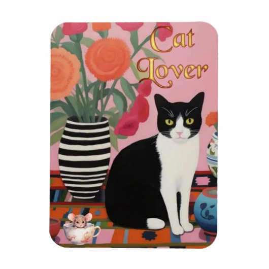 Magnet Flexible Cute chat et aimant souris (Vertical)