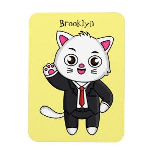 Magnet Flexible Cute chaton chat en costume d'affaires dessin anim