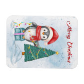Magnet Flexible Cute Christmas Penguin Decorating Tree with Lights (Horizontal)
