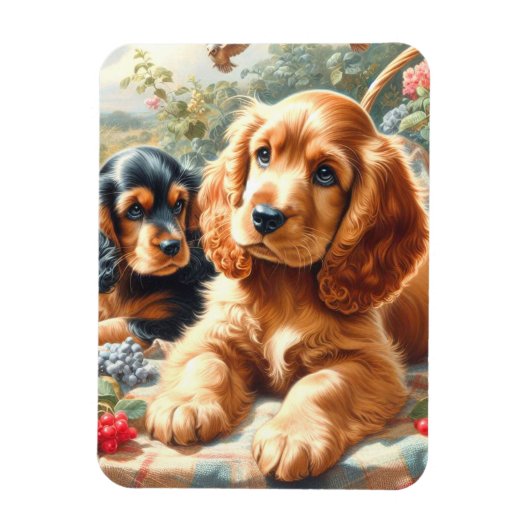 Magnet Flexible Cute Cocker Peinture Espagnole (Vertical)