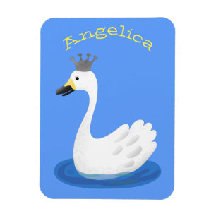 Magnet Flexible Cute cygne blanc avec dessin de la couronne