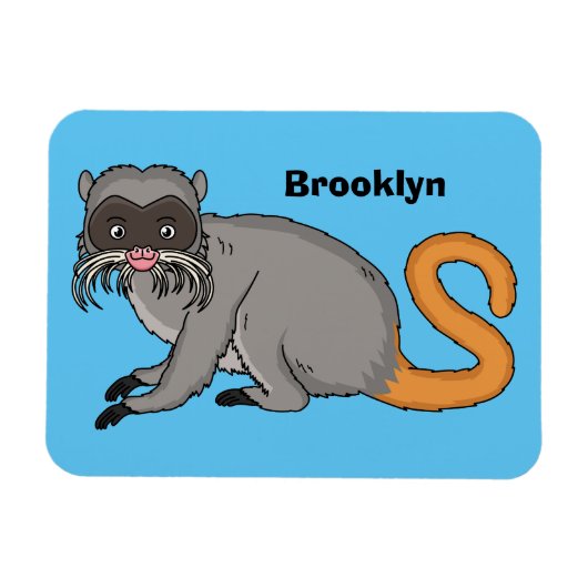 Magnet Flexible Cute Emperor Tamarin illustration (Horizontal)