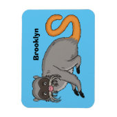 Magnet Flexible Cute Emperor Tamarin illustration (Vertical)
