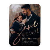Magnet Flexible Cute Faux Rose Gold Mariage Photo Enregistrer la d (Vertical)