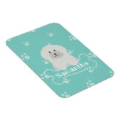 Magnet Flexible Cute Fluffy Poodle blanc Amoureux des chiens chiot (Côté Droit)