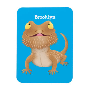Magnet Flexible Cute happy bearded dragon lizard cartoon