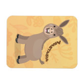 Magnet Flexible Cute happy miniature donkey cartoon illustration (Horizontal)