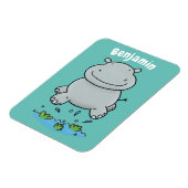 Magnet Flexible Cute hippo jumping cartoon illustration (Côté Gauche)