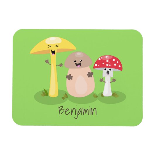 Magnet Flexible Cute kawaii champignon champignon toadstool (Horizontal)