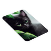 Magnet Flexible Cute Kitten noir aux yeux verts (Côté Droit)