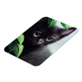 Magnet Flexible Cute Kitten noir aux yeux verts (Côté Gauche)
