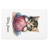Magnet Flexible Cute Kitten personnalisé avec Boule de Fil (Horizontal)