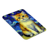 Magnet Flexible Cute Kitten Starry Night Van Gogh (Côté Droit)