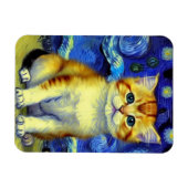 Magnet Flexible Cute Kitten Starry Night Van Gogh (Horizontal)