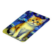 Magnet Flexible Cute Kitten Starry Night Van Gogh (Côté Gauche)