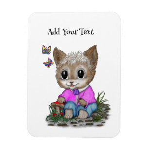 Magnet Flexible Cute Kitty Chat et Papillon