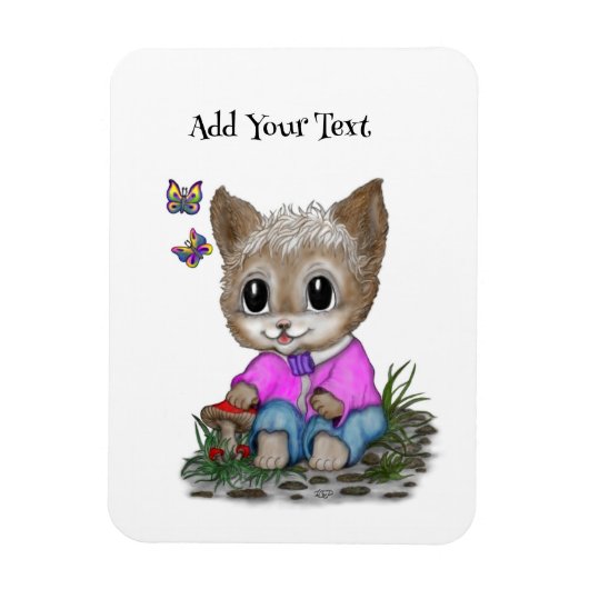 Magnet Flexible Cute Kitty Chat et Papillon (Vertical)