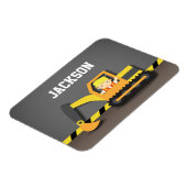 Magnet Flexible Cute Orange Excavator Construction Builder Garçon (Côté Gauche)