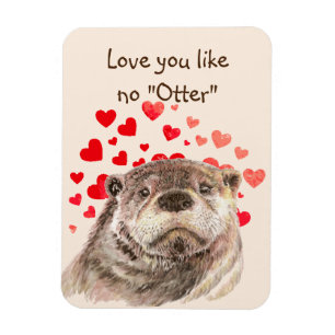 Magnet Flexible Cute Otter Hearts Love You Like No Otter 