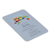 Magnet Flexible Cute OWLS Themed Wedding Blue Orange (Côté Droit)