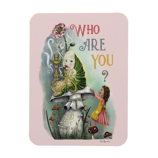 Magnet Flexible Cute Pink Caterpillar à Alice au Pays des merveill (Vertical)