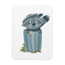 "Cute Raccoon and Garbage - Jouer Animal Art Pri