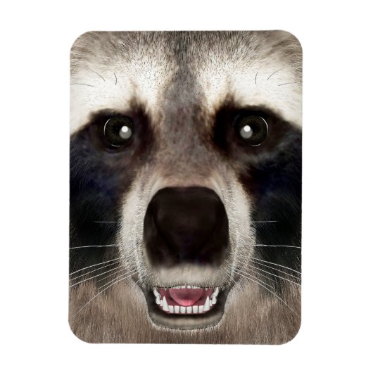 Magnet Flexible Cute Raccoon Head Funky Animal Portrait (Vertical)