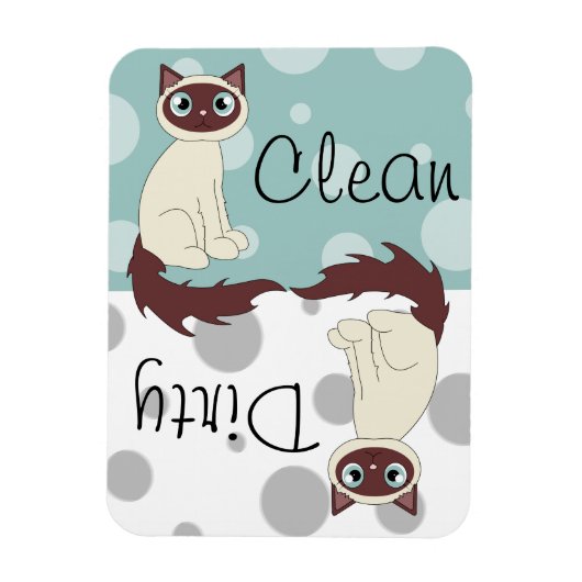 Magnet Flexible Cute Ragdoll Siamese Clean Dirty Lave-vaisselle Ma (Vertical)