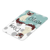 Magnet Flexible Cute Ragdoll Siamese Clean Dirty Lave-vaisselle Ma (Côté Gauche)