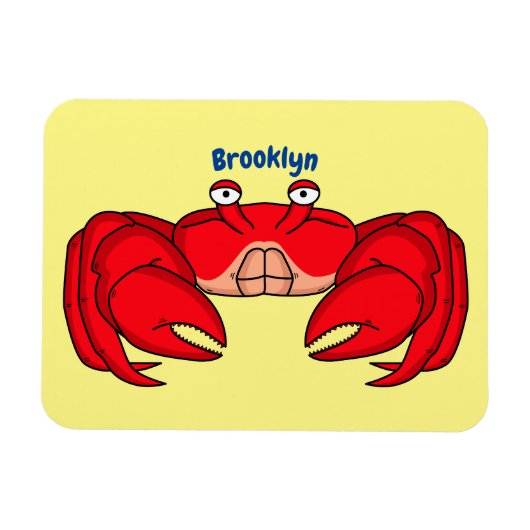 Magnet Flexible Cute red crab cartoon (Horizontal)