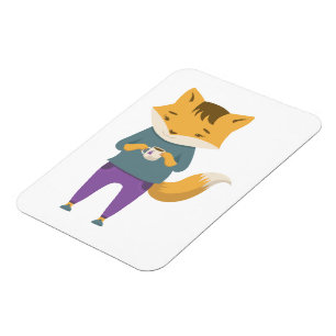 Magnet Flexible Cute renard avec tasse de thé