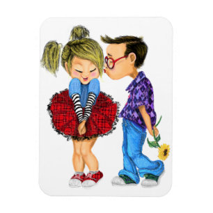Magnet Flexible Cute Romantic Couple Love - Valentine's Day Kiss