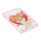 Magnet Flexible Cute Shiba Inu dans un coeur (Côté Droit)
