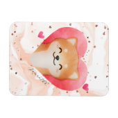 Magnet Flexible Cute Shiba Inu dans un coeur (Horizontal)