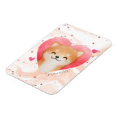 Magnet Flexible Cute Shiba Inu dans un coeur (Côté Gauche)