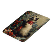 Magnet Flexible Cute Siamese Chat Noël Vintage Flexible (Côté Gauche)