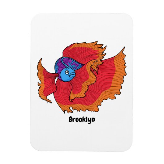 Magnet Flexible Cute Siamese combat poisson betta dessin (Vertical)