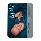 Magnet Flexible Cute Simple Merci Nom bébé Stat Photo naissance (Vertical)