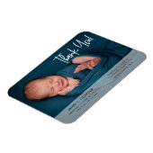 Magnet Flexible Cute Simple Merci Nom bébé Stat Photo naissance (Côté Gauche)